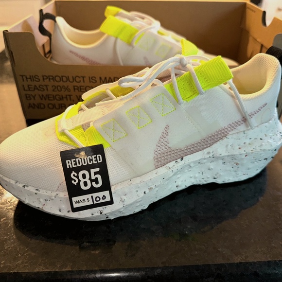 Nike Crater Impact Sneaker, White/Pink/Neon, Size 8 - Picture 1 of 8